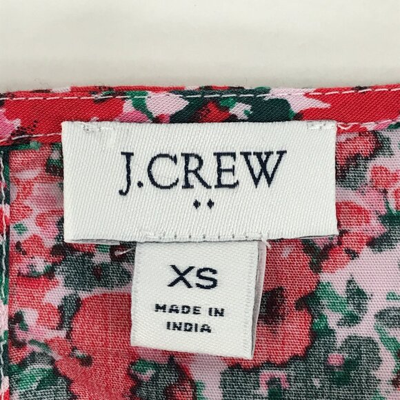 J. Crew Factory Cotton Blend Poplin Ruffle Top Women's XS Floral Holiday Career - Picture 11 of 13